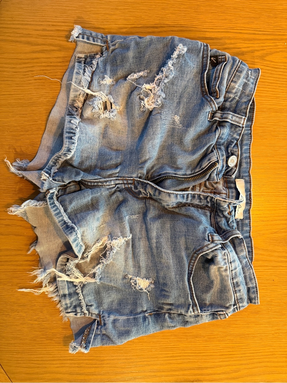 KanCan Distressed Light Blue Denim Cutoff Shorts